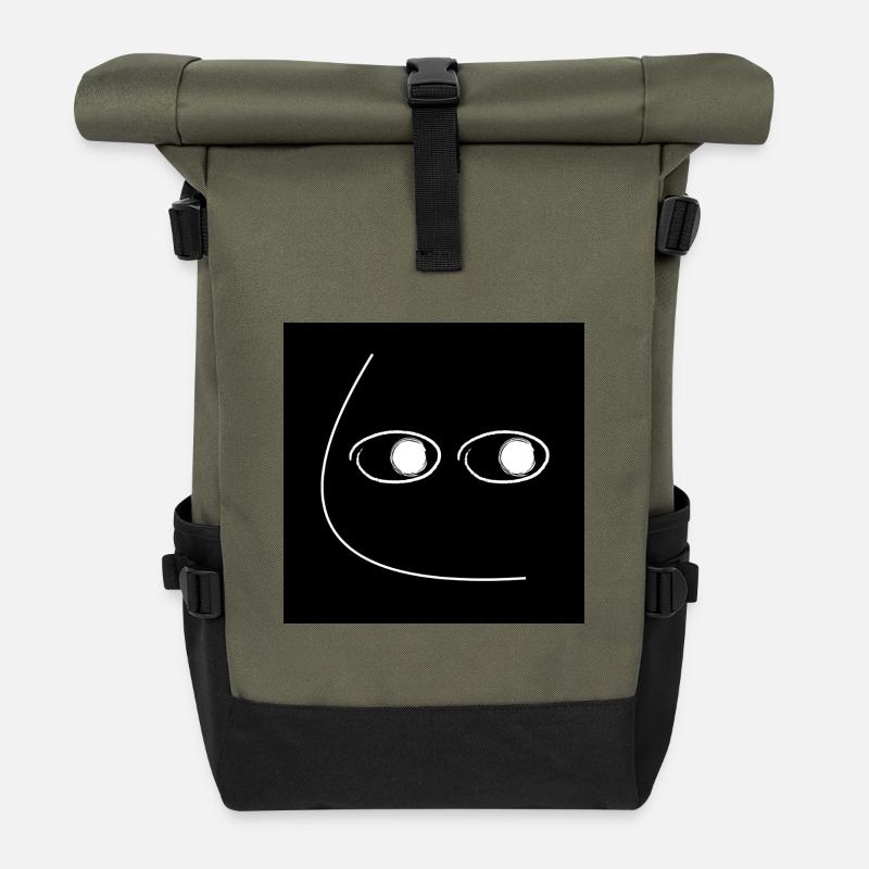 Side Eye_Blk/Wht - Sac à dos roll top - olive/noir