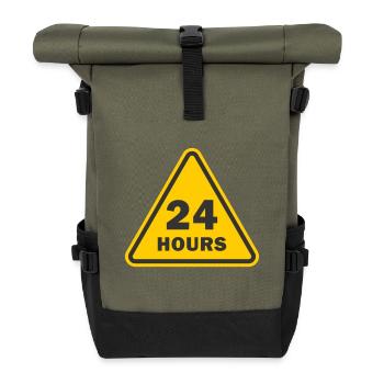 24 Stunden Service 24/7 - Rolltop Rucksack - Olive/Schwarz - Vorne