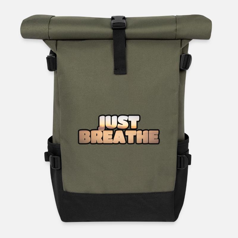N'oubliez pas de respirer - Sac à dos roll top - olive/noir
