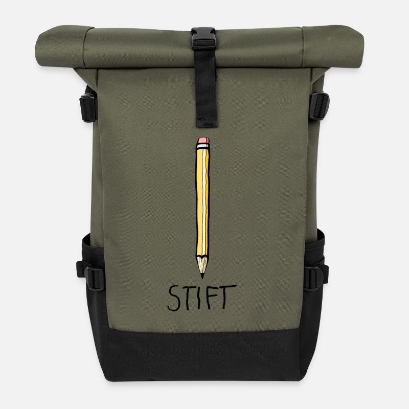 Stift - Azubi in der Lehre - Rolltop Rucksack - Olive/Schwarz