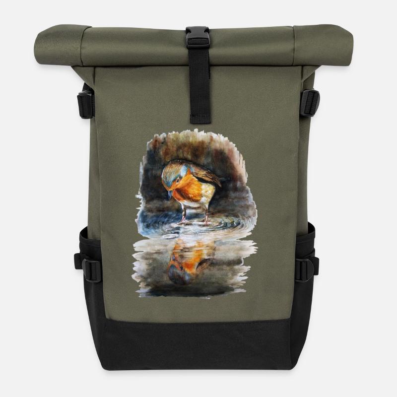 robin - Roll Top Backpack - olive/black