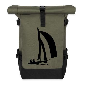 segelboot - Roll Top Backpack - olive/black - Front