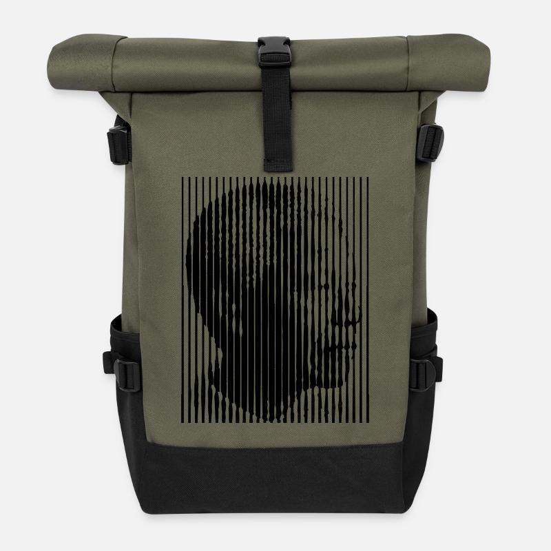 Mandela Freedom For all (1c) - Roll Top Backpack - olive/black