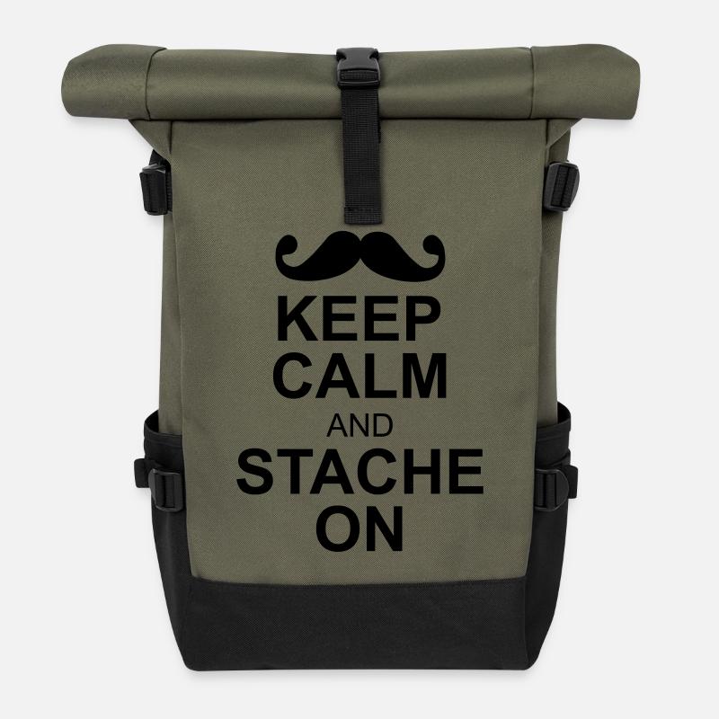 moustache - Sac à dos roll top - olive/noir