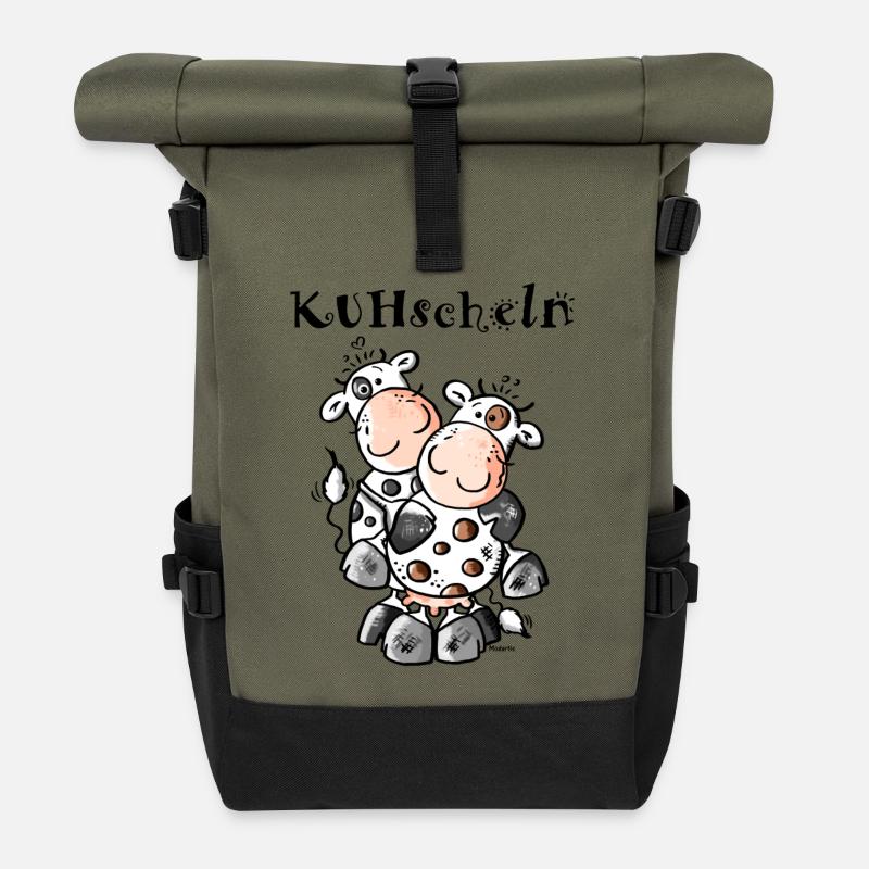 KUHschelnde Kühe - Kuh - Rolltop Rucksack - Olive/Schwarz