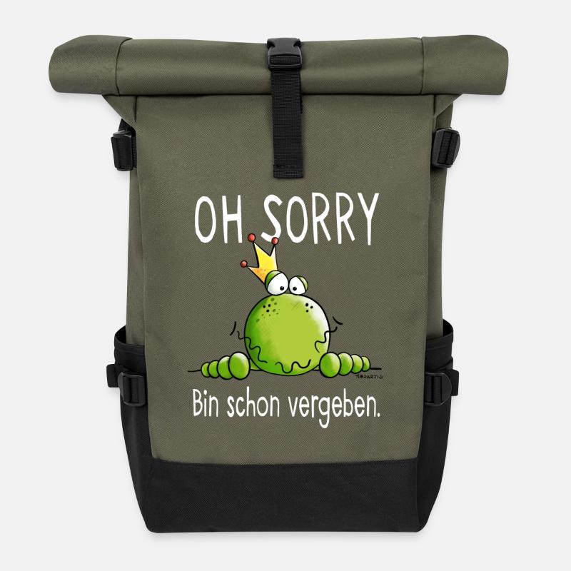 Frosch in Beziehung - Frösche - Geschenk - Comic - Rolltop Rucksack - Olive/Schwarz