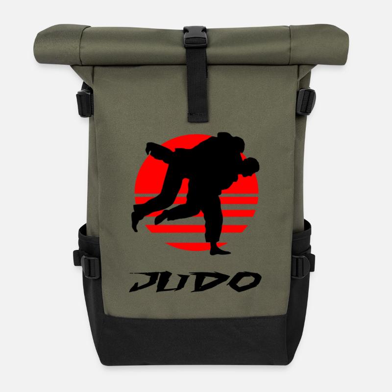 JUDO - Sac à dos roll top - olive/noir