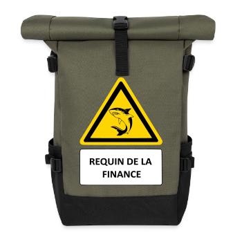 Shark of finance - Roll Top Backpack - olive/black - Front