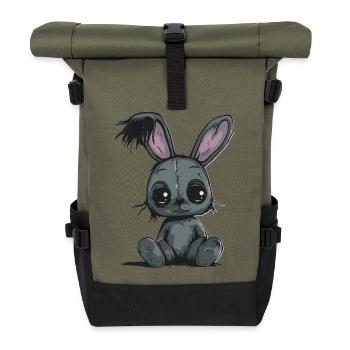 Peluche Lapin Mignon - Sac à dos roll top - olive/noir - Devant