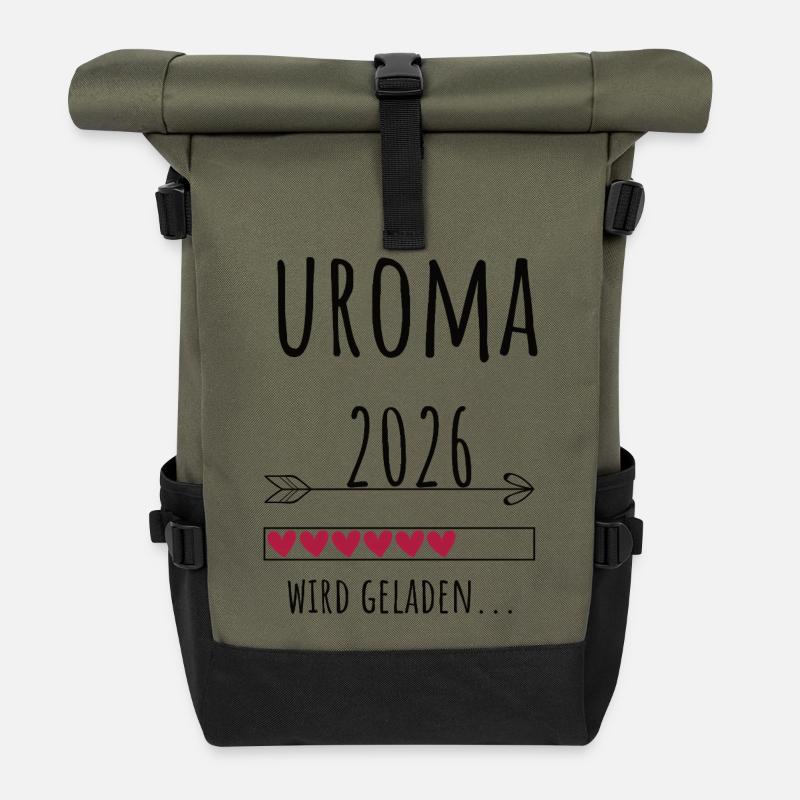 Arrière-grand-mère enceinte 2026 Cadeau Grossesse - Sac à dos roll top - olive/noir