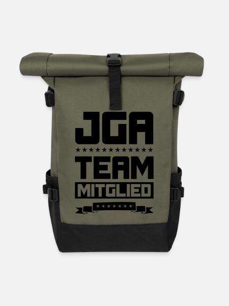 JGA TEAM MITGLIED - Rolltop Rucksack - Olive/Schwarz