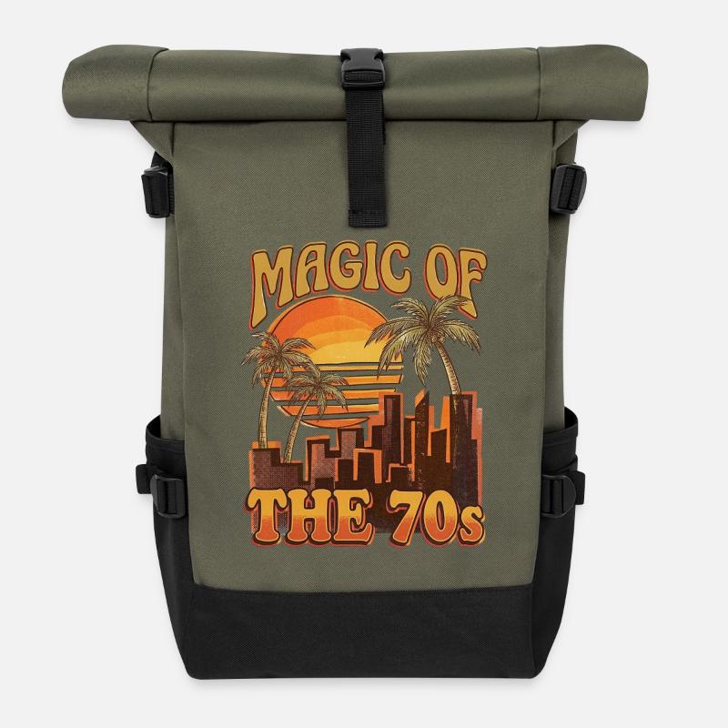 70s Love - Rolltop Rucksack - Olive/Schwarz