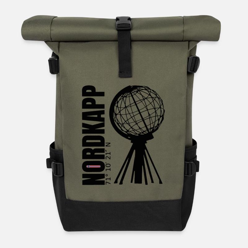 Nordkapp - Nordkap - North Cape - Roll Top Backpack - olive/black