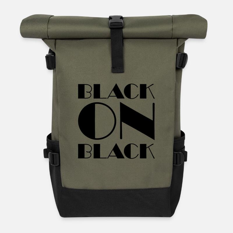 Black On Black - Rolltop Rucksack - Olive/Schwarz