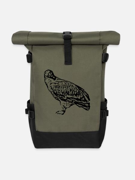 Wanderfalke, Falke, Falke, Vogel, Raubtier, Falke - Rolltop Rucksack - Olive/Schwarz