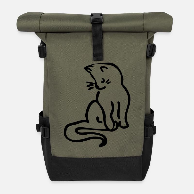 Kätzchen - Rolltop Rucksack - Olive/Schwarz