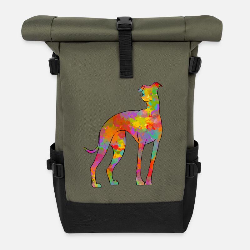 Whippet Multicolor 2 - Rolltop Rucksack - Olive/Schwarz
