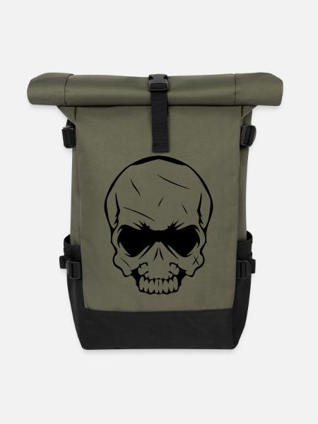 Totenkopf - Rolltop Rucksack - Olive/Schwarz