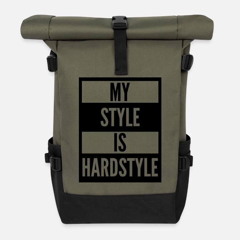 my style is hardstyle - Rolltop Rucksack - Olive/Schwarz