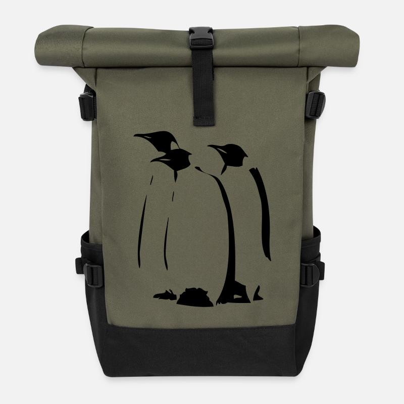 Pinguine - Rolltop Rucksack - Olive/Schwarz