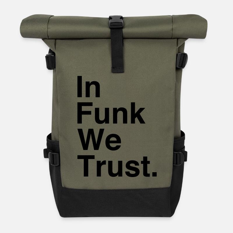 In Funk We Trust - Roll Top Backpack - olive/black