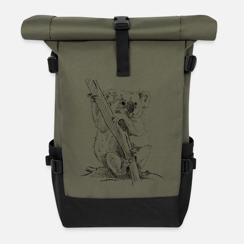 Koala - Roll Top Backpack - olive/black