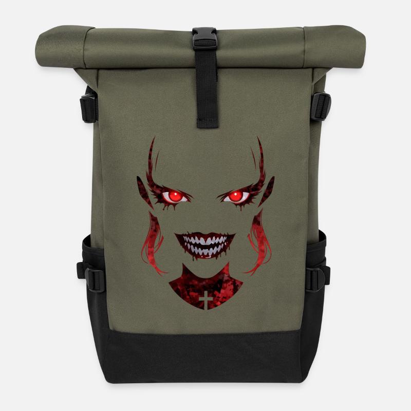 Die außerirdische Nonne - Rolltop Rucksack - Olive/Schwarz