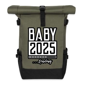 Bébé 2025 Chargement Babyshower - Sac à dos roll top - olive/noir - Devant