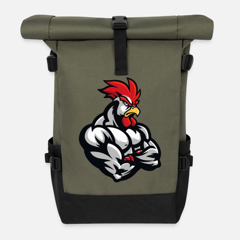 Hahn Comic - Rolltop Rucksack - Olive/Schwarz