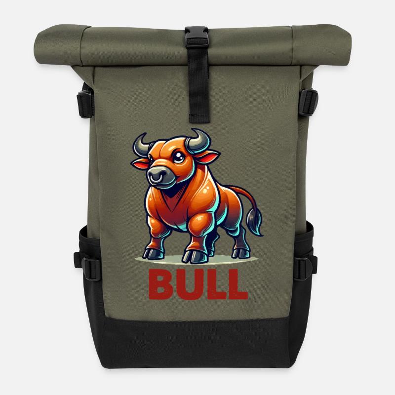 stier comic - Rolltop Rucksack - Olive/Schwarz