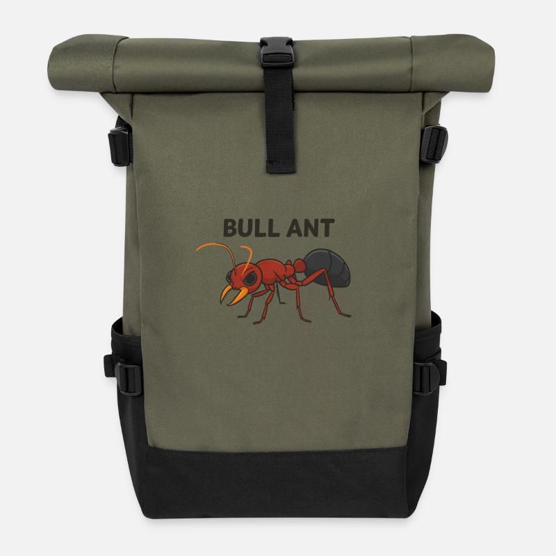 Fourmi taureau - Sac à dos roll top - olive/noir