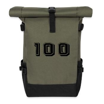 100 ANS. 100e ANNIVERSAIRE. ANNIVERSAIRE 100 ANS. - Sac à dos roll top - olive/noir - Devant