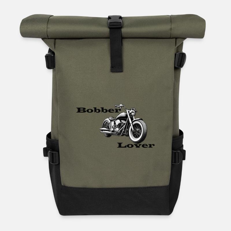 Bobber Lover - Rolltop Rucksack - Olive/Schwarz