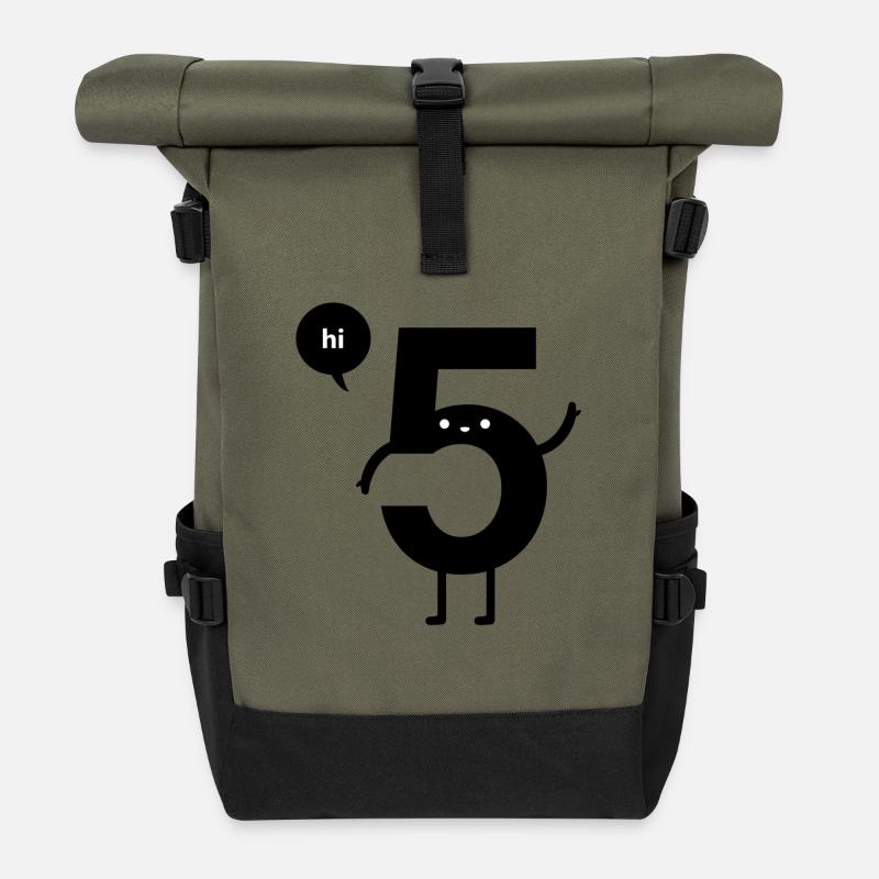 hi 5 - Rolltop Rucksack - Olive/Schwarz