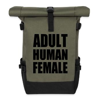 adult human female - Sac à dos roll top - olive/noir - Devant