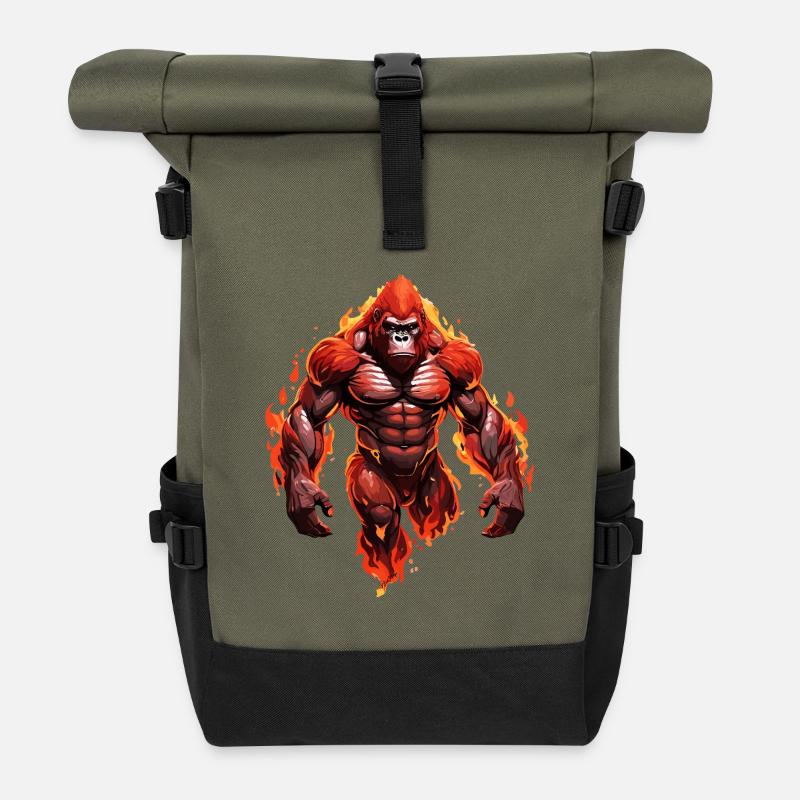 Gorilla - Roll Top Backpack - olive/black