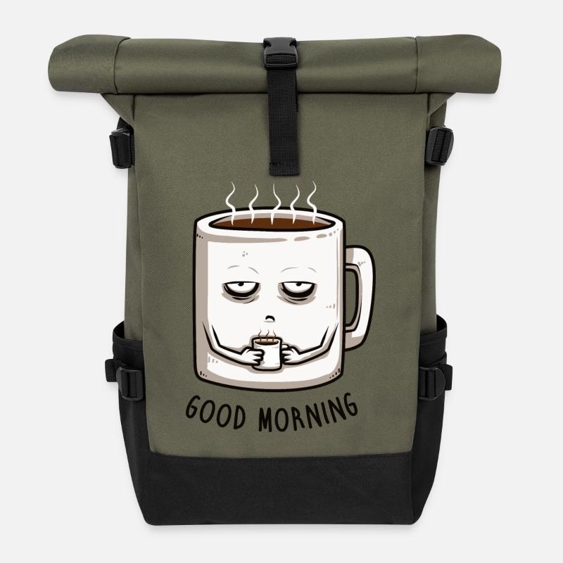 good morning - Roll Top Backpack - olive/black