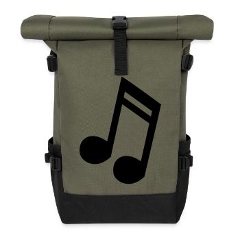 Score 16 notes de musique idée cadeau - Sac à dos roll top - olive/noir - Devant
