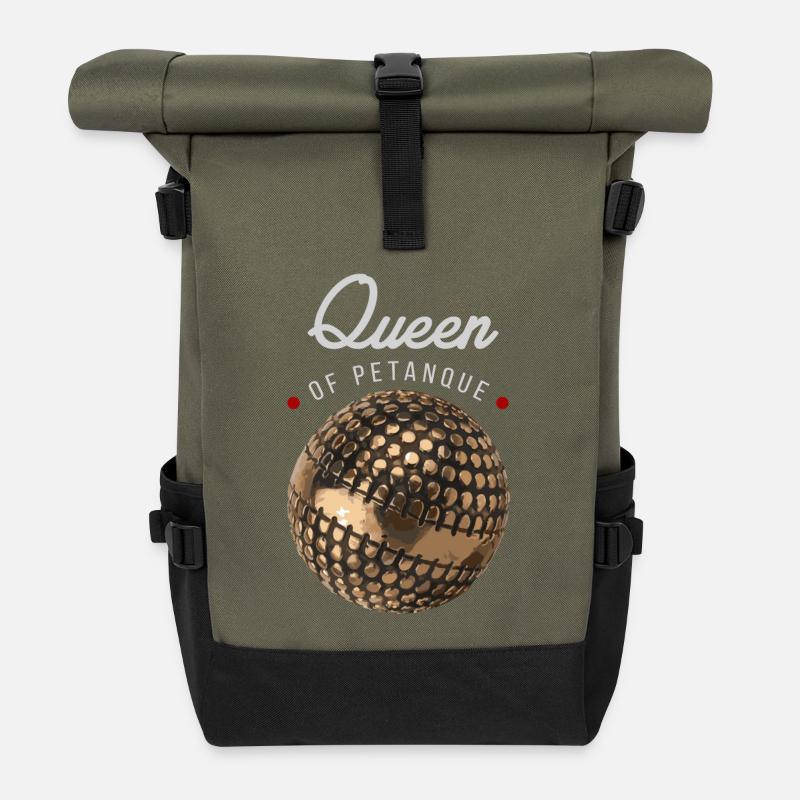 Queen of pétanque - Roll Top Backpack - olive/black