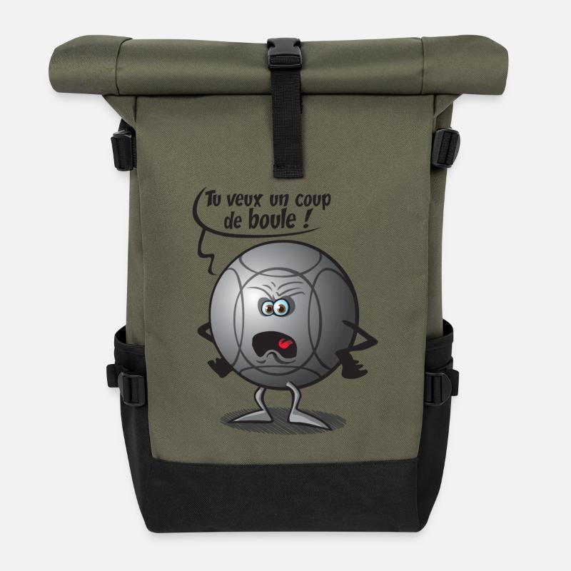Tu veux un coup de boule de pétanque - Sac à dos roll top - olive/noir