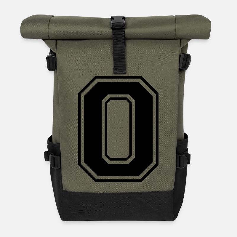Nummer Rugby Fußball - Rolltop Rucksack - Olive/Schwarz