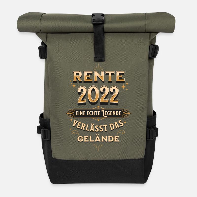 Rente 2022 eine echte Legende verlässt das Gelände - Rolltop Rucksack - Olive/Schwarz