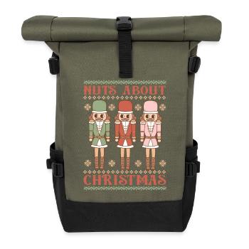 Ugly Christmas Sweater - Roll Top Backpack - olive/black - Front