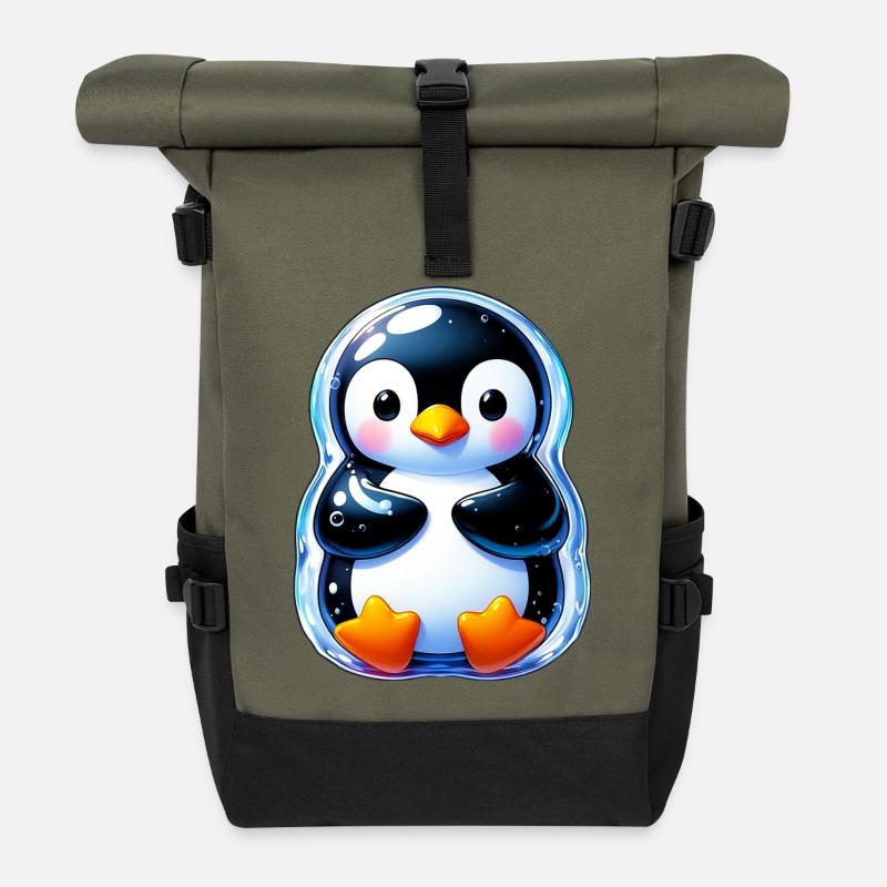 Pinguin - Rolltop Rucksack - Olive/Schwarz