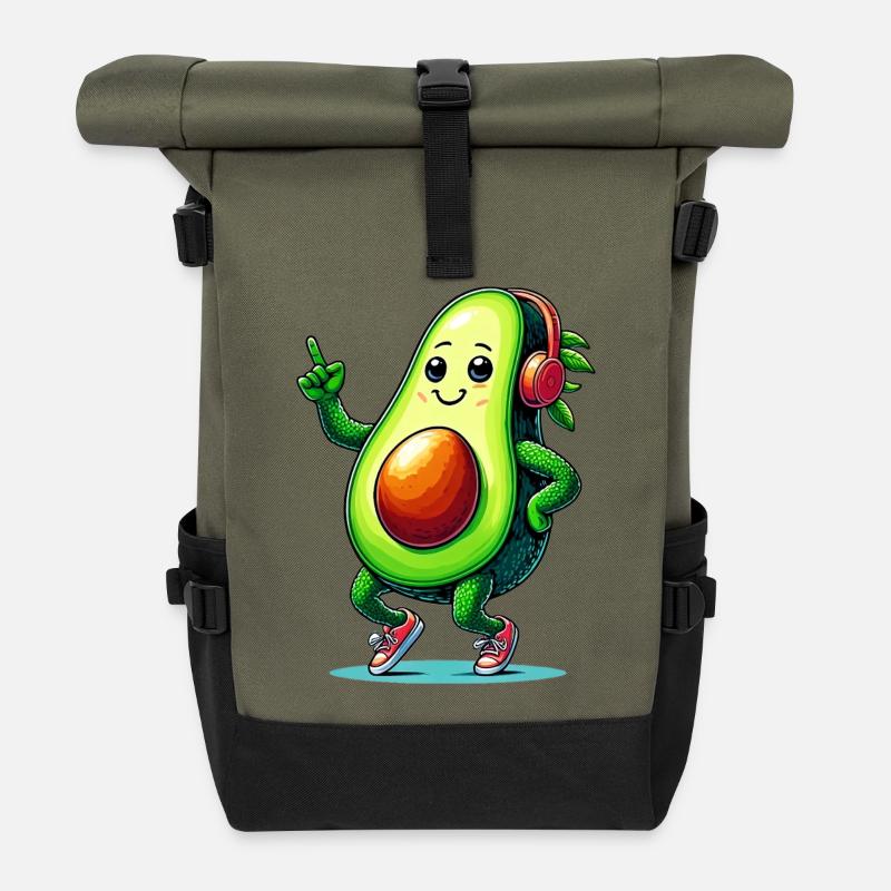 Avocado-Ballen - Rolltop Rucksack - Olive/Schwarz