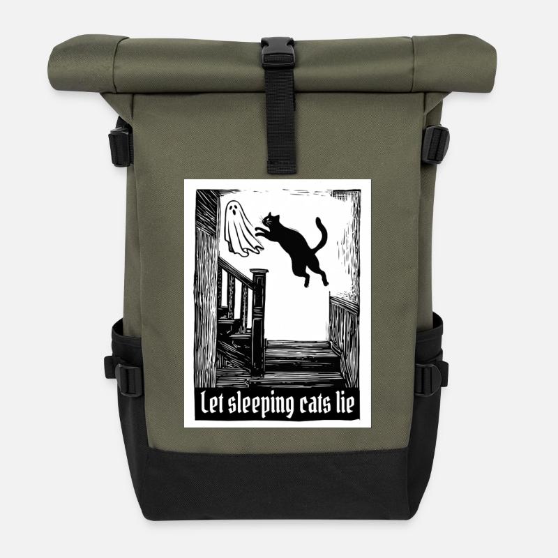 Let sleeping cats lie - Rolltop Rucksack - Olive/Schwarz
