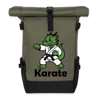 Karate Dragon - Roll Top Backpack - olive/black - Front
