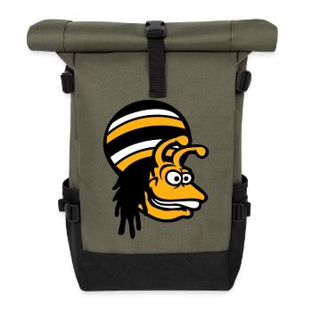 snail reggae music rasta hair hat Jamaica - Roll Top Backpack - olive/black - Front