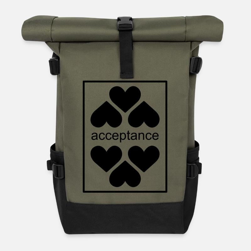 Akzeptanz - Rolltop Rucksack - Olive/Schwarz