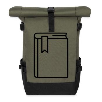 Icône de marque-page du carnet - Sac à dos roll top - olive/noir - Devant